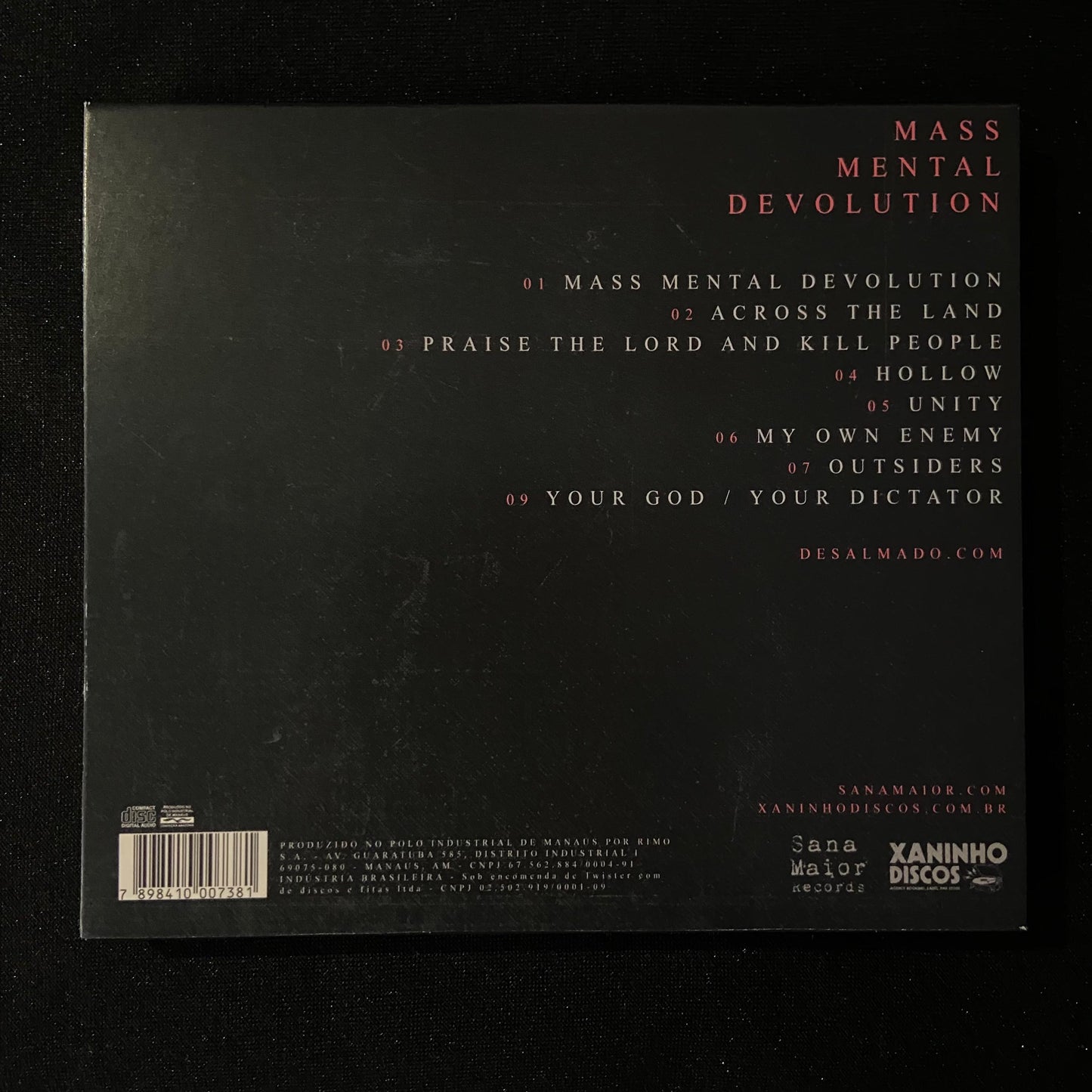 Desalmado - Mass Mental Devolution CD Slipcase