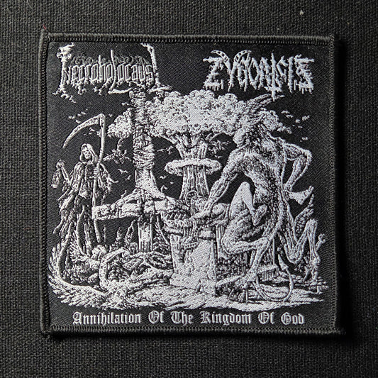 NECROHOLOCAUST / ZYGOATSIS - Annihilation of the Kingdom of God Patch | Black Hearts Records