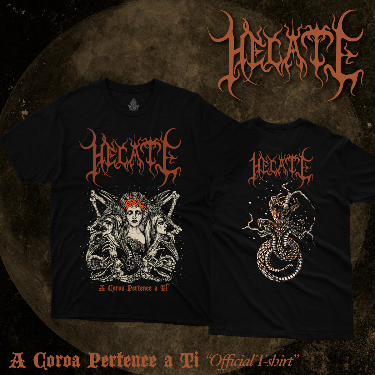 HECATE - A Coroa Pertence a Ti Camiseta Preta | Black Hearts Records