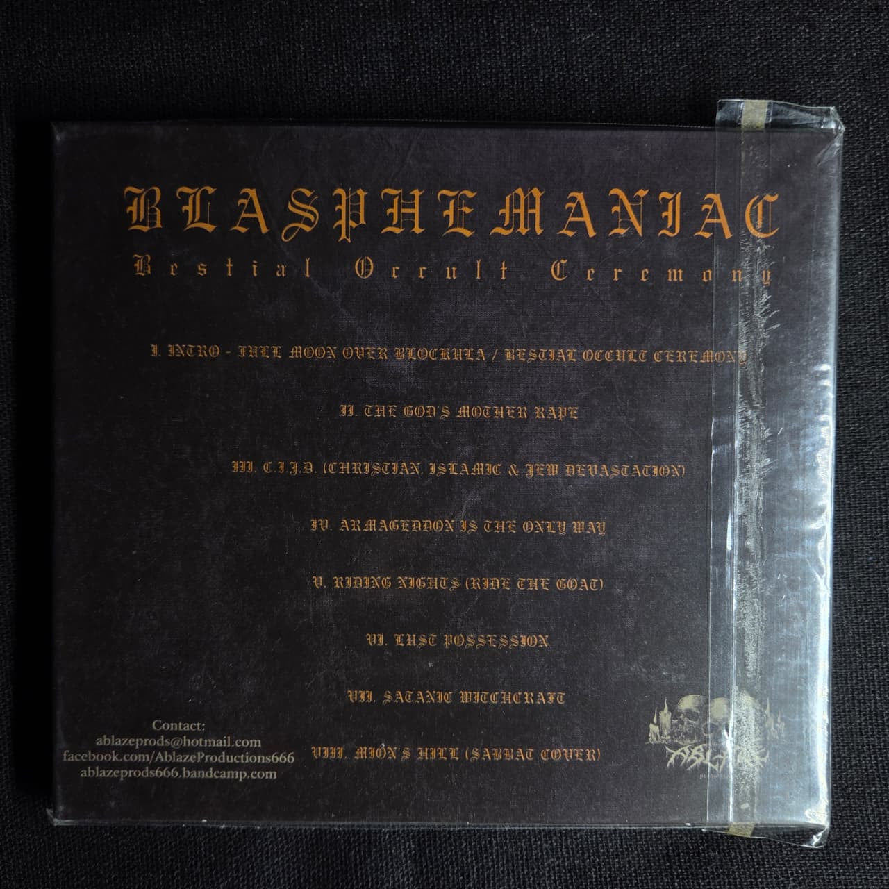 Blasphemaniac - Bestial Occult Ceremony Cd Digipak