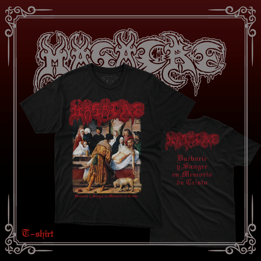 MASACRE - Barbarie y Sangre en Memoria de Cristo Camiseta | Black Hearts Records