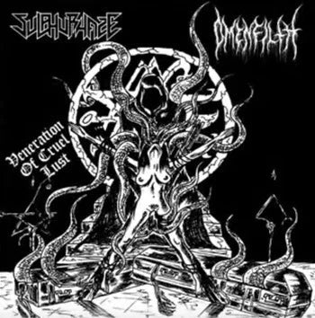 Sulphurhaze / Omenfilth  - Veneration of Cruel Lust CD | Black Hearts Records