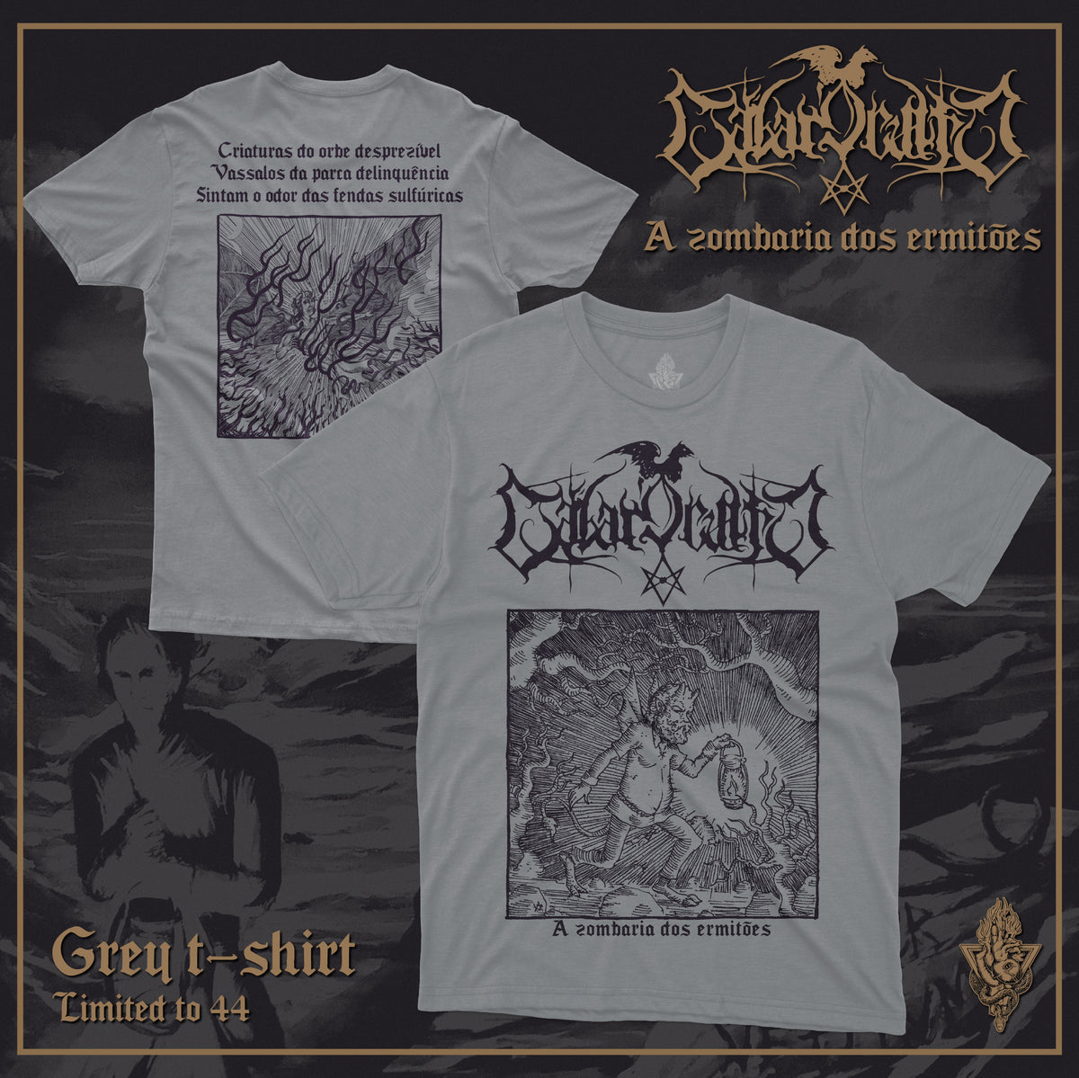 LÁBAR'OCULTO - zombaria dos ermitões Camiseta cinza | Black Hearts Records