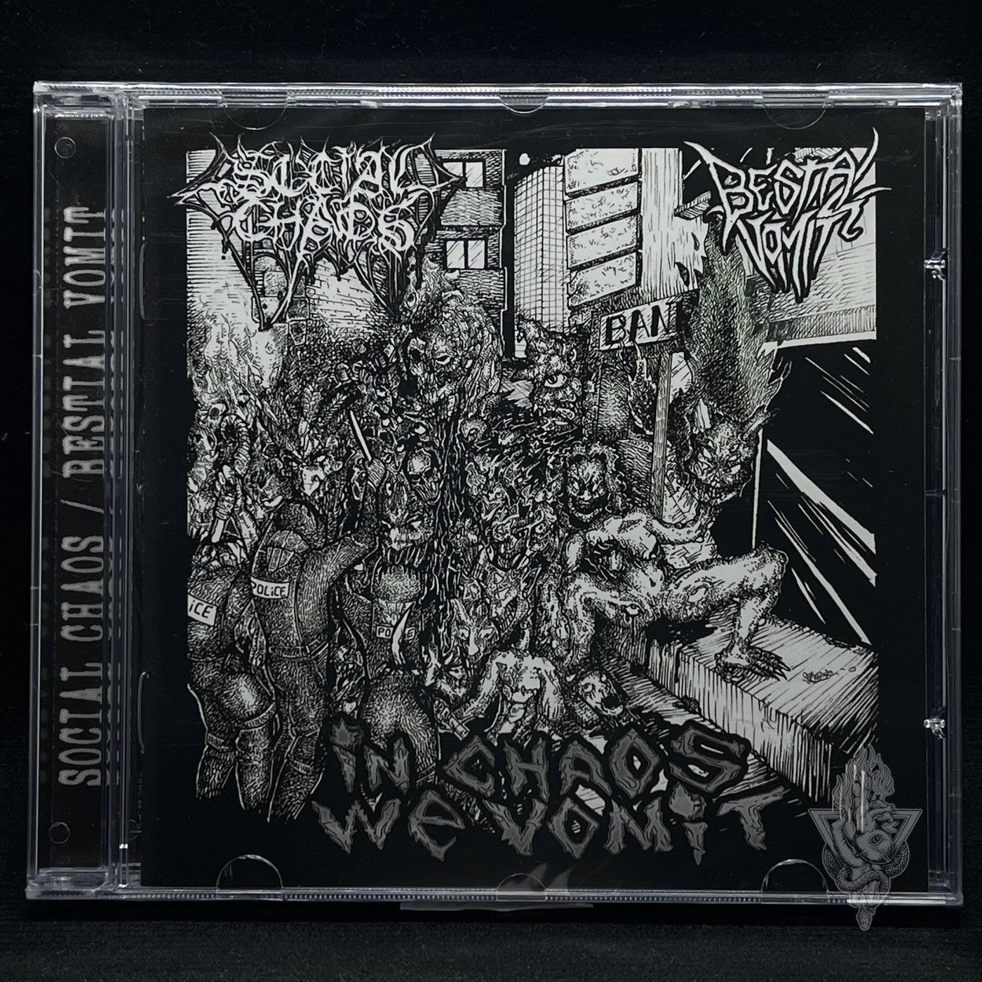 Social Chaos / Bestial Vomit - In Chaos We Vomit CD | Black Hearts Records