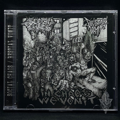 Social Chaos / Bestial Vomit - In Chaos We Vomit CD | Black Hearts Records