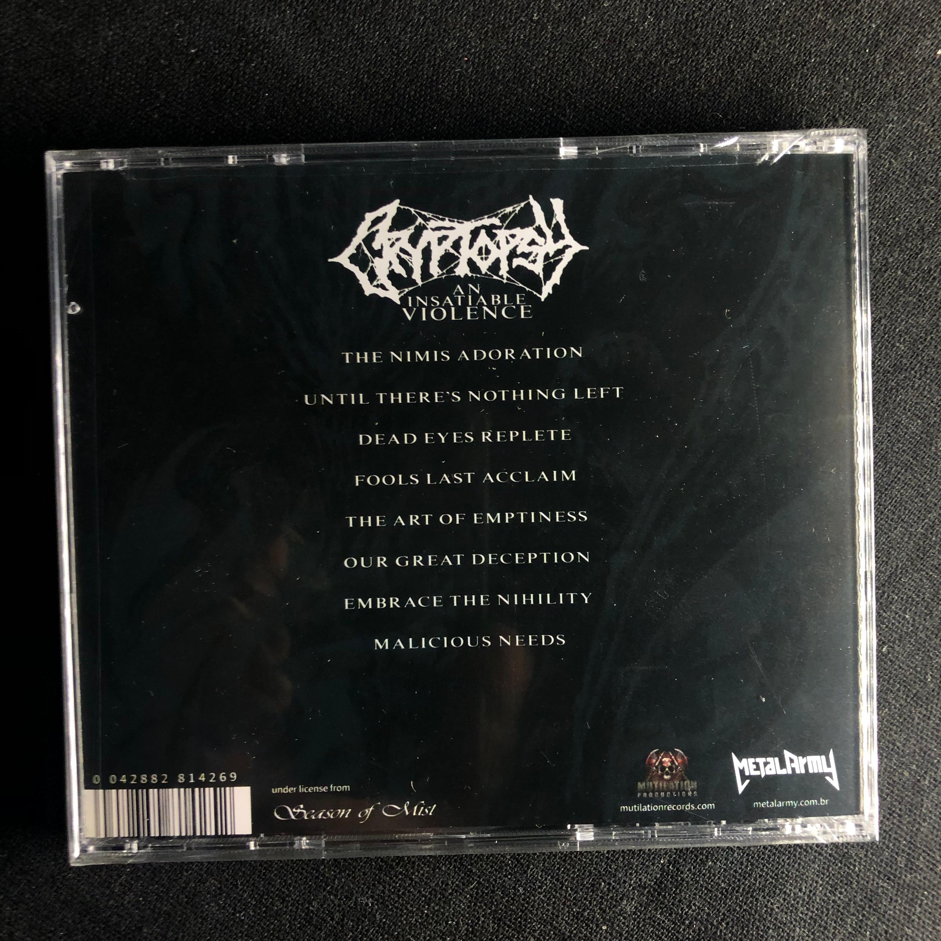 Cryptopsy - An Insatiable Violence CD