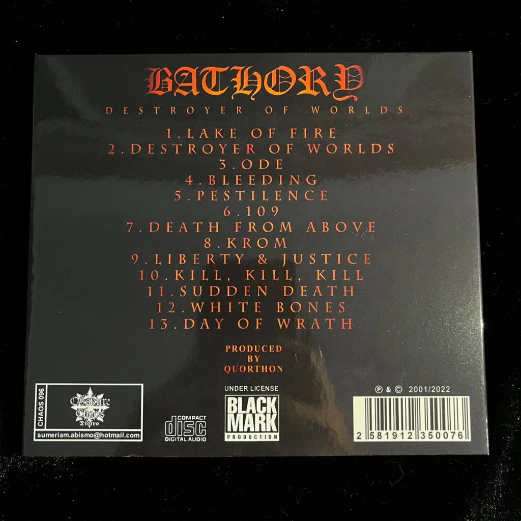 Bathory - Destroyer of Worlds Cd Digipak